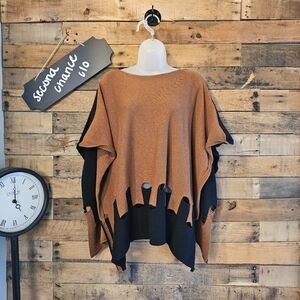 Angel Apparel Women's Coffee Brown/black Poncho W/cut work Size 1